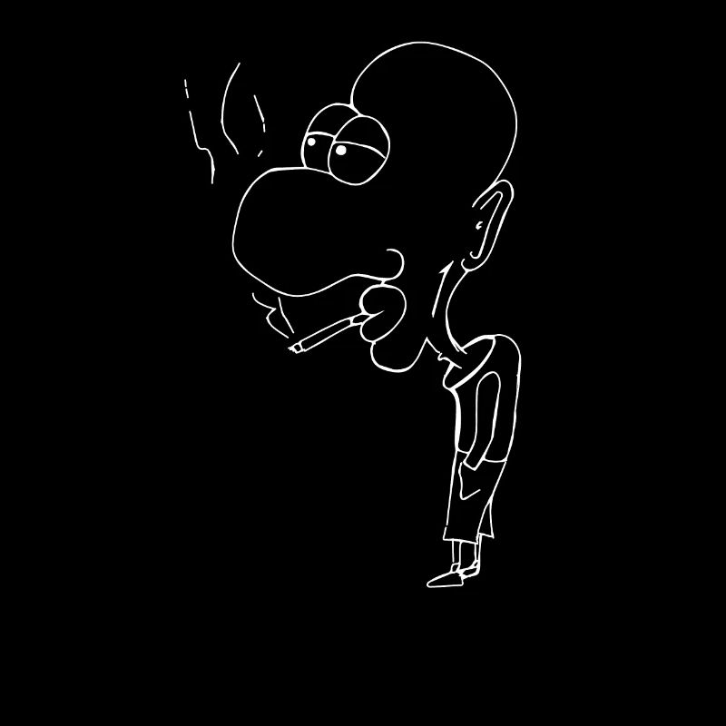 Comic Cartoon Figur Handgemalt Zeichnung Zigarette