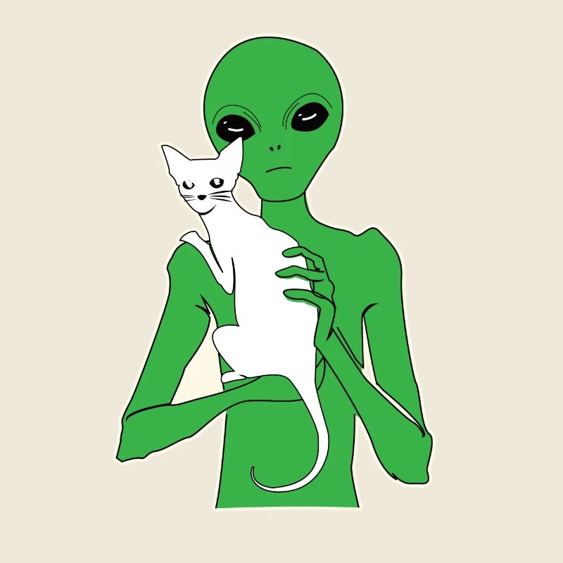 Chat et alien cool beau cadeau