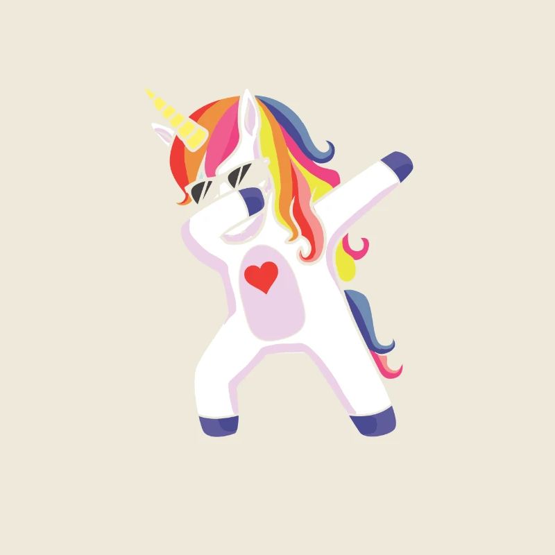 Dabbing Unicorn Sunglasses & Heart