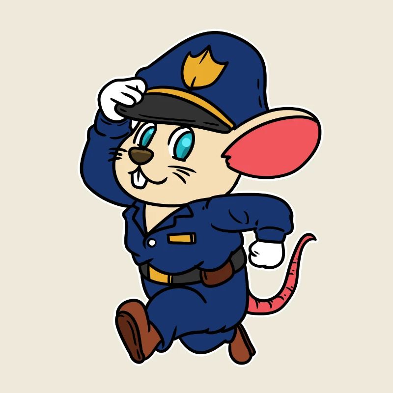 Polizei Maus Comic Polizist Kinder Baby Berufe