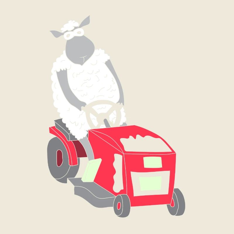 Funny Sheep T-Shirt Sheep Lawn Mower MOWER
