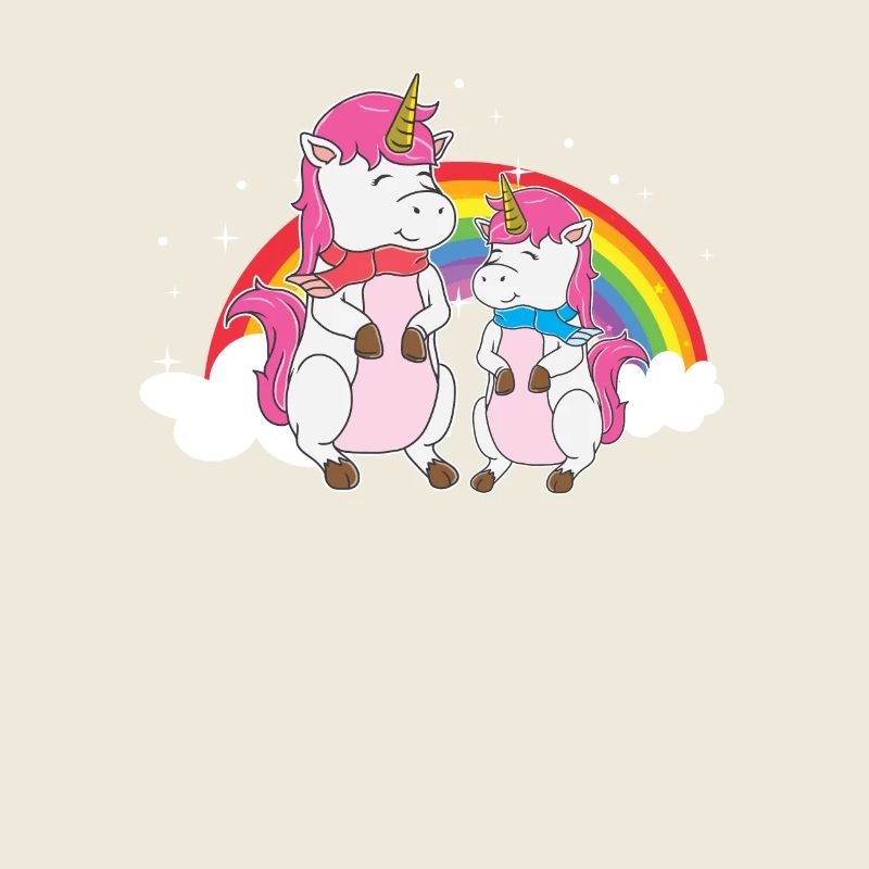 Einhorn Schwestern Zwei Einhörner Regenbogen