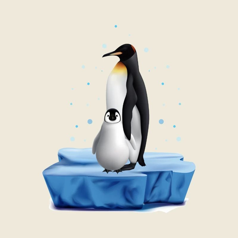 Conception de bébé pingouin