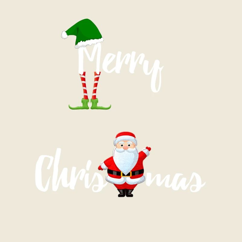 Frohe Weihnachten mit Weihnachtsmann und Elf