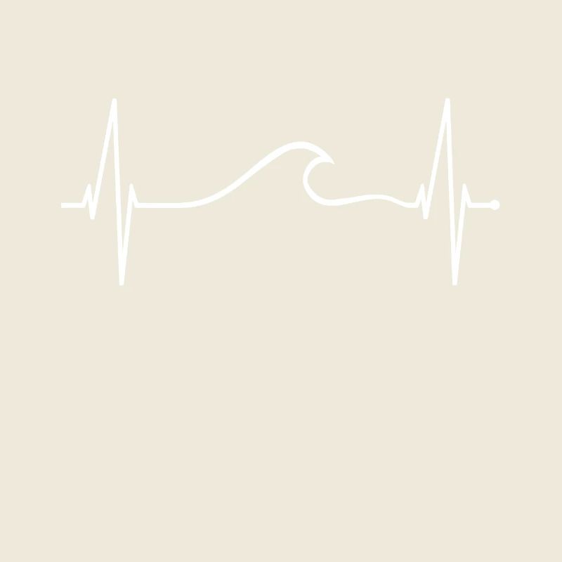Surfer heartbeat wave surf pulse heart for surfing