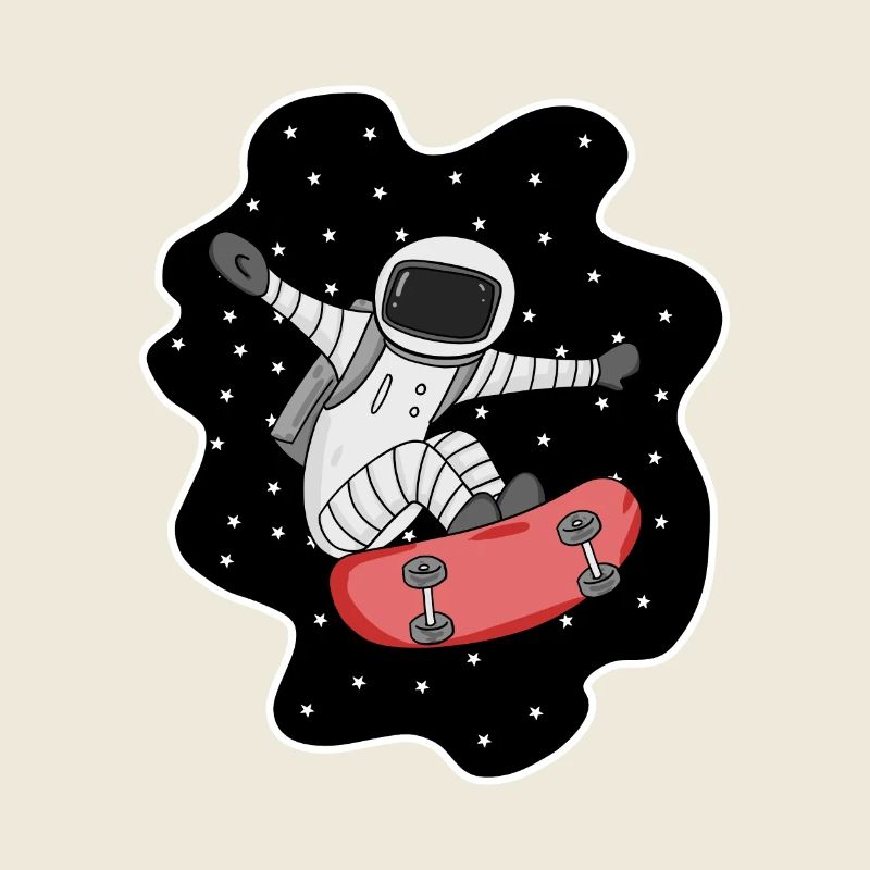 Skateboarder spatial astronaute