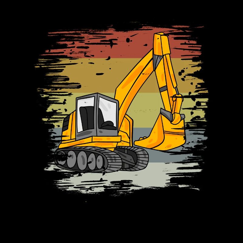 Bagger Baustelle Retro