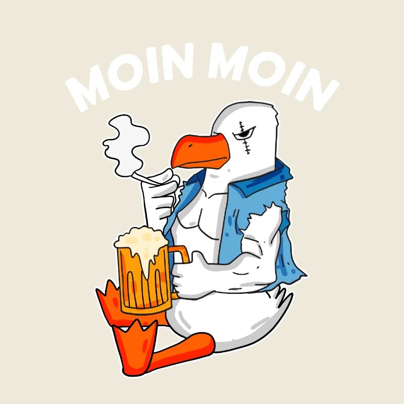 Gefährliche Möwe Moin Moin