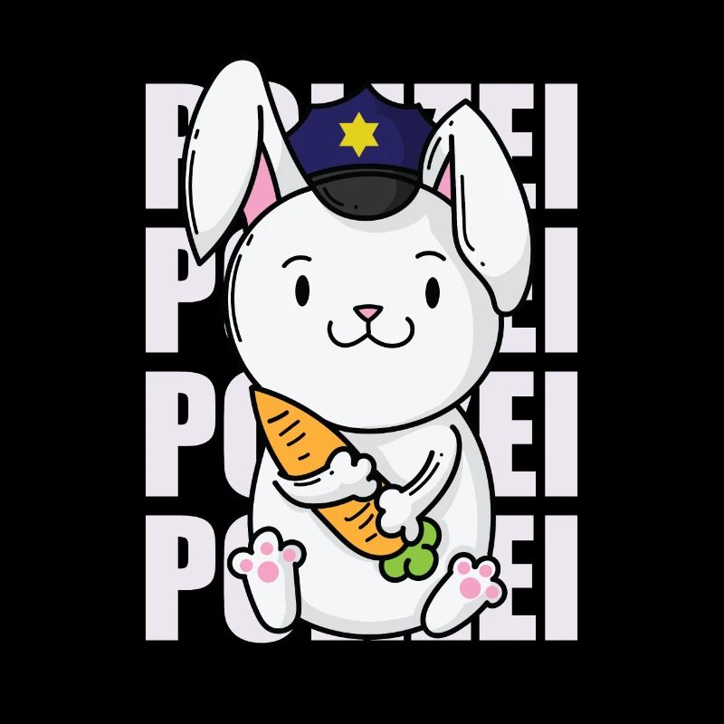 Polizei Hase mit Polizeimütze Kaninchen