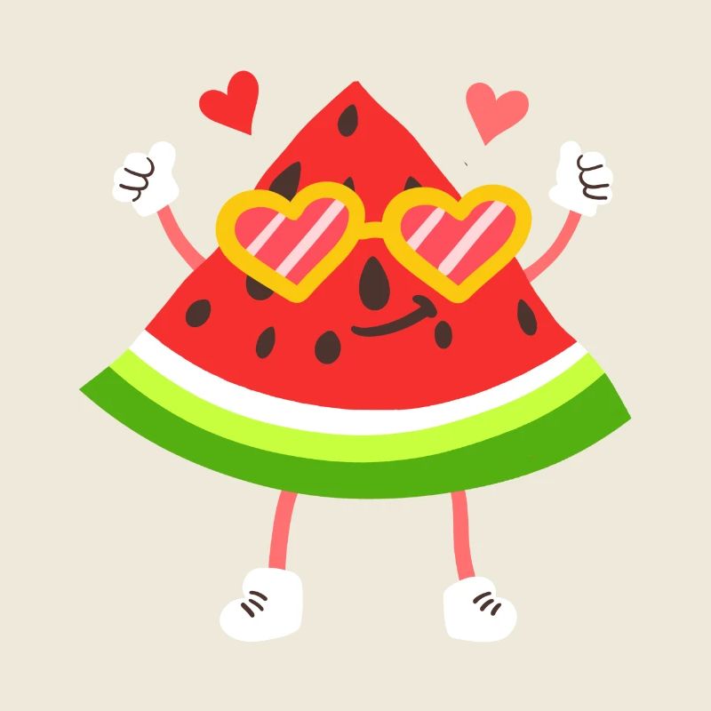 Wassermelone Obst Kawaii