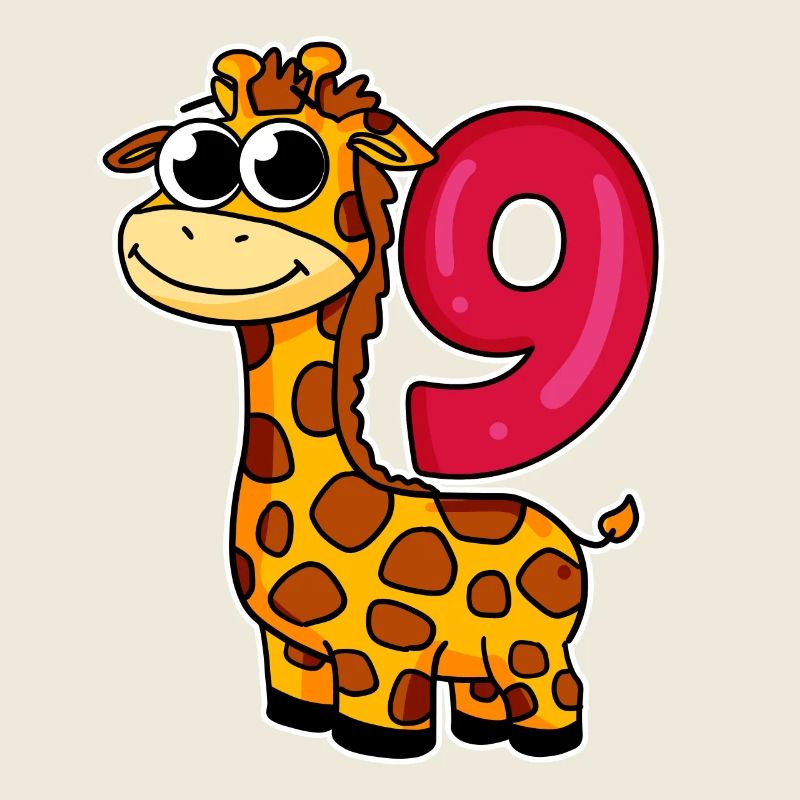 9 Geburtstag Giraffe - 9 Jahre alt