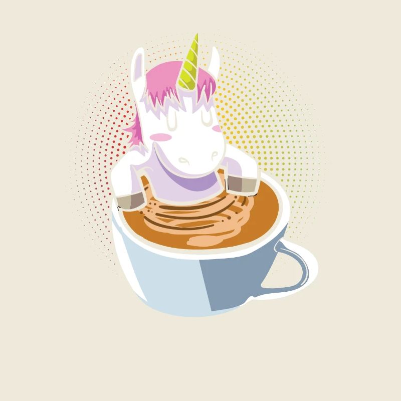 Café licorne arc-en-ciel