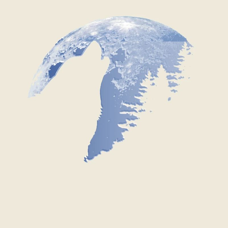 Wolf hurle sur la lune - La silhouette de Wolf