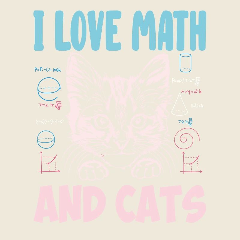 Math Kitty Cat J’adore Math et chats Professeur de mathématiques