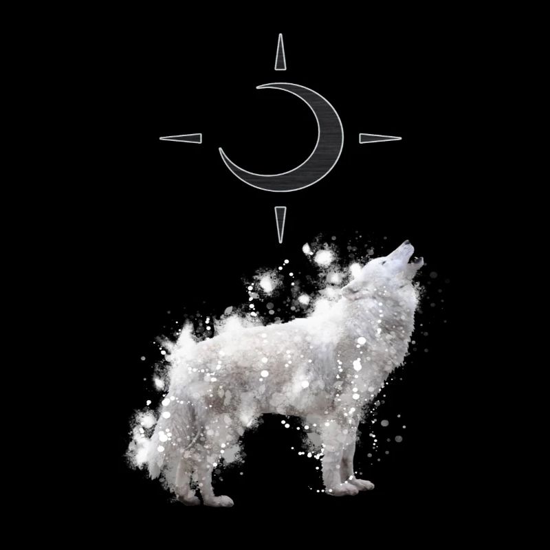 Wolf's Art with Crescent