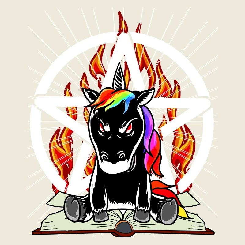 Satan Unicorn Pentagram Devilish Mythical Creature Evil