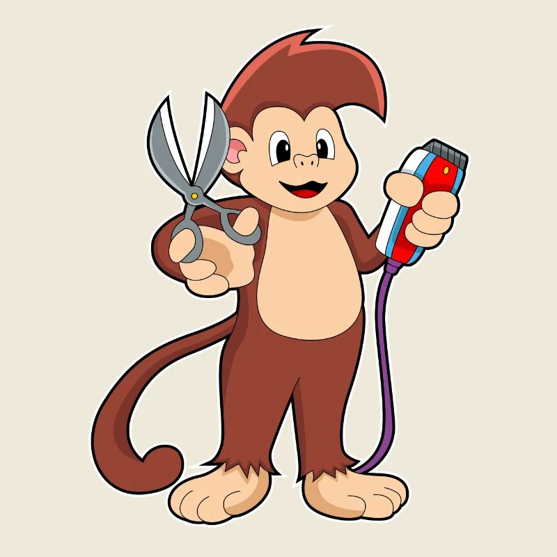 Ciseaux de coiffeur singe