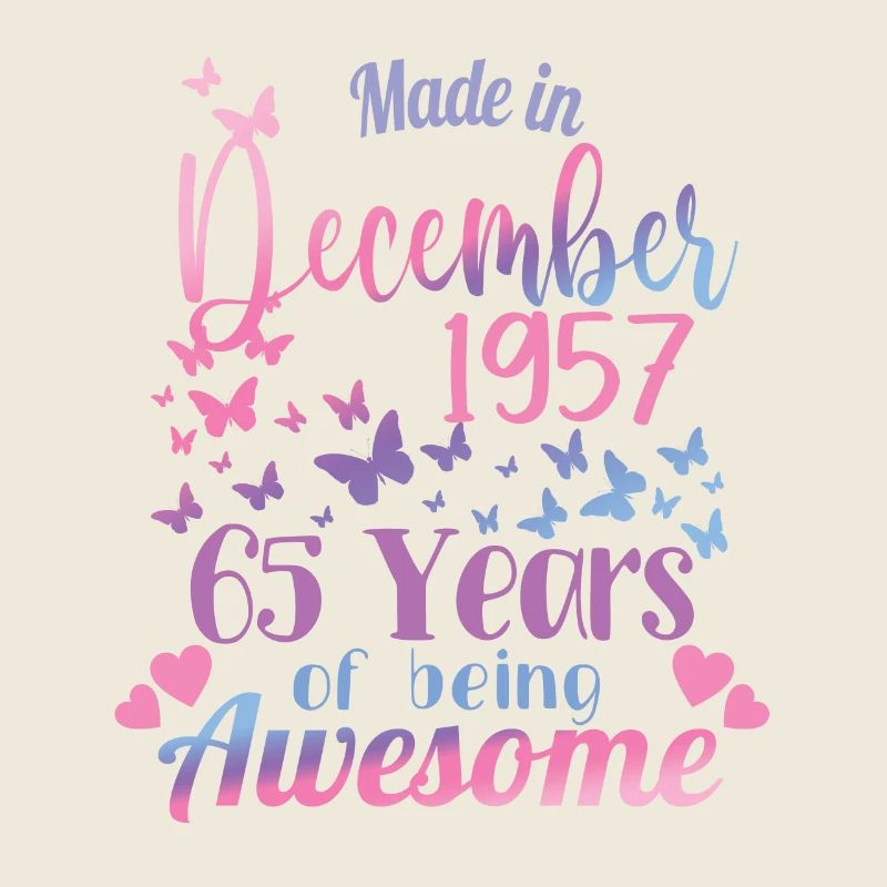 65e anniversaire Décembre 1957 Femmes 65 ans