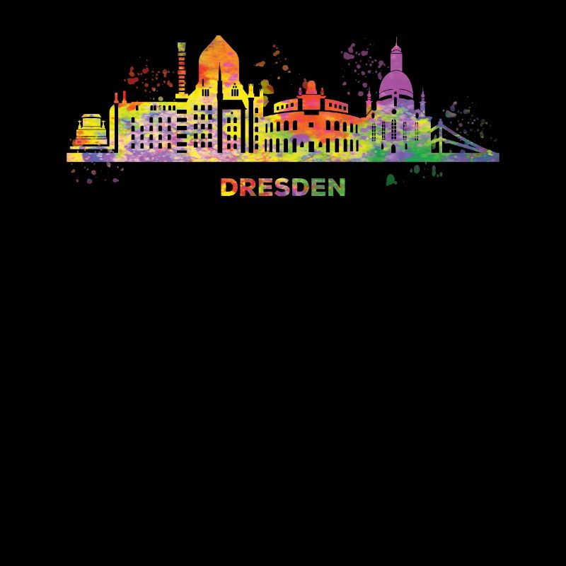 Dresden Skyline Colorful Dresdener