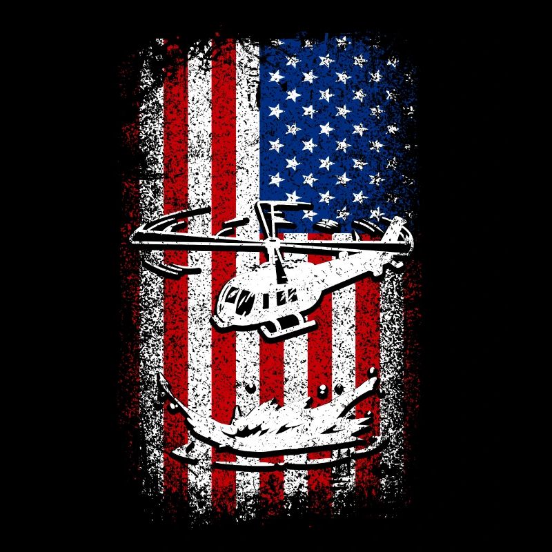 Hélicoptère drapeau américain des États-Unis