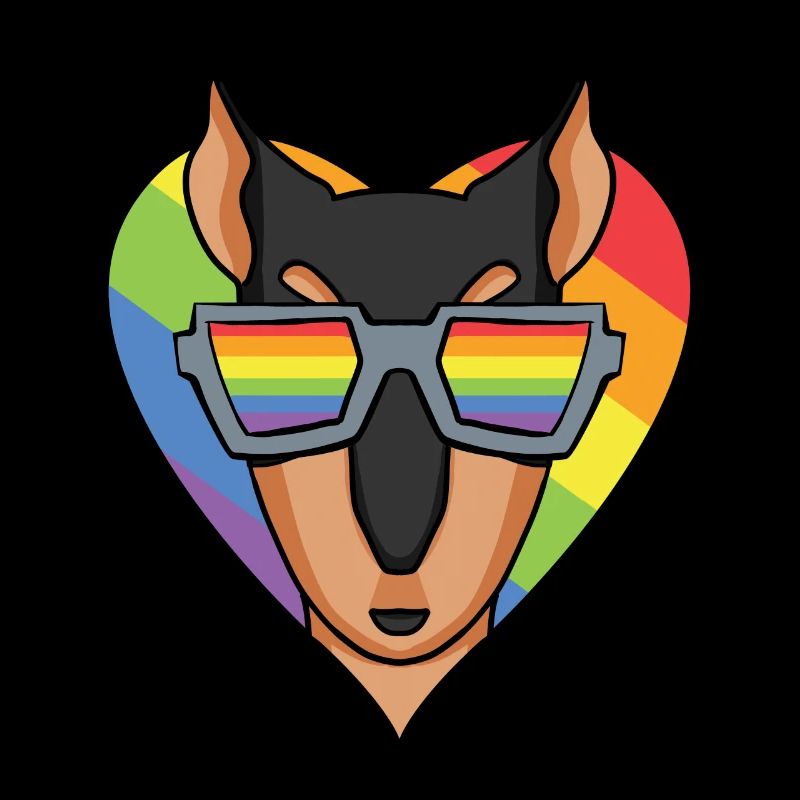 LGBT Hund Dobermann Regenbogen