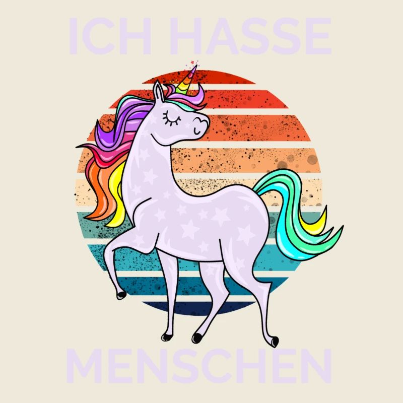 Ich hasse Menschen Einhorn Retro