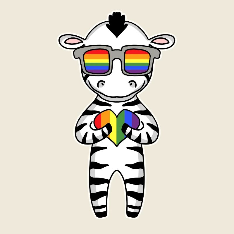 LGBT Animal Zebra Rainbow