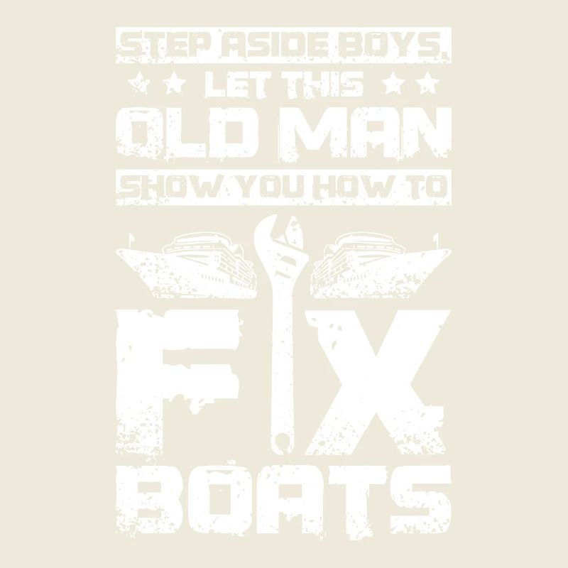 Old man fix boats