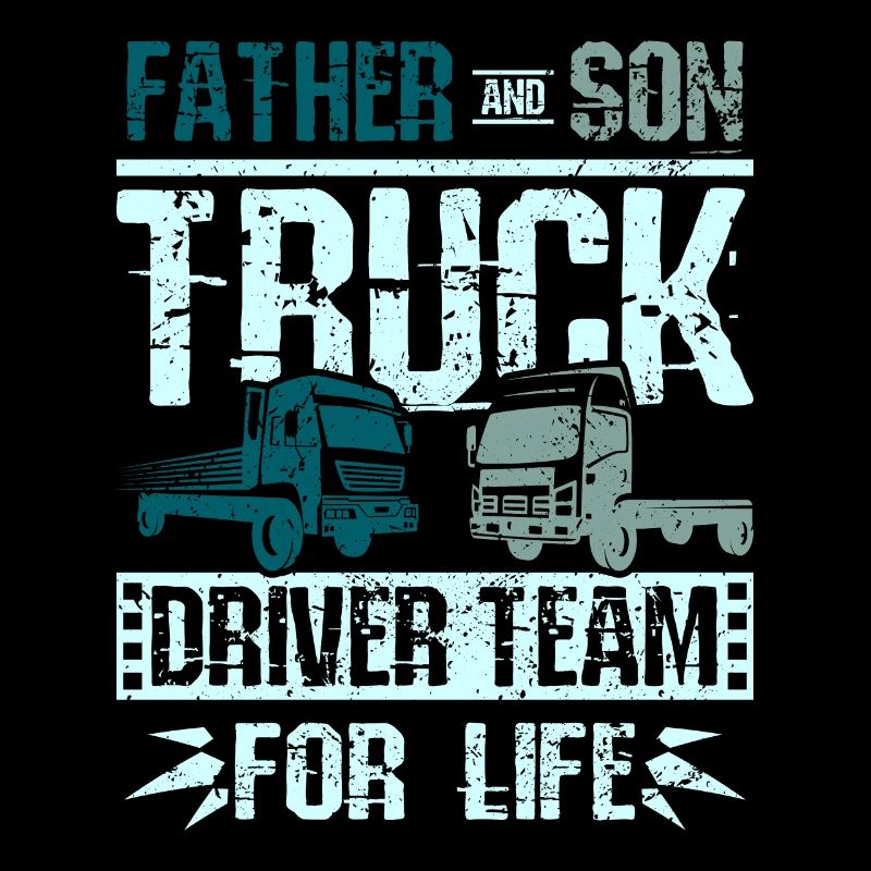Équipe de chauffeurs de camion père et fils