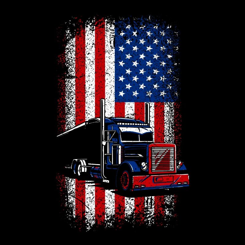 Drapeau américain Chauffeur de camion