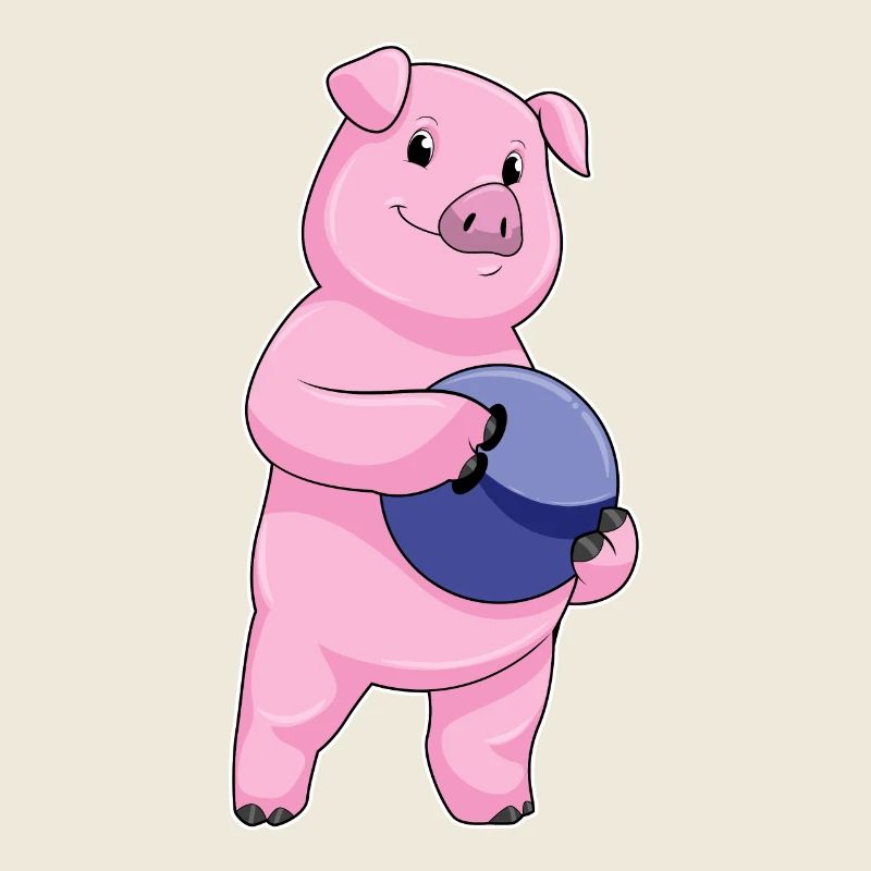 Boule de bowling cochon