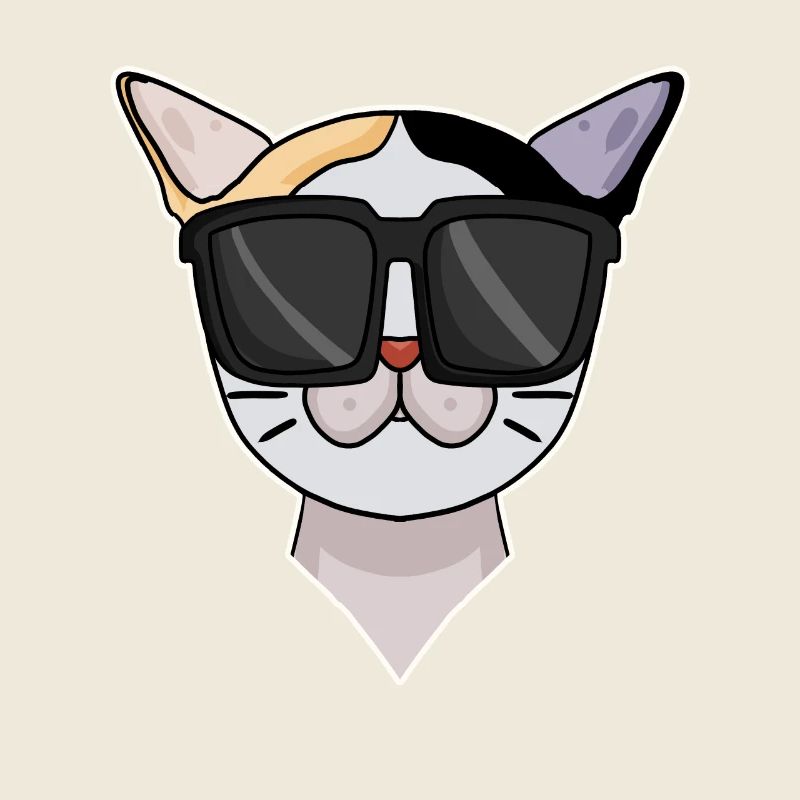 Chat Bobtail japonais avec lunettes de soleil
