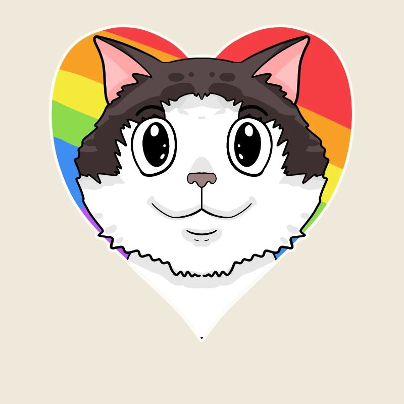 Ragdoll Cat - Rainbow Heart