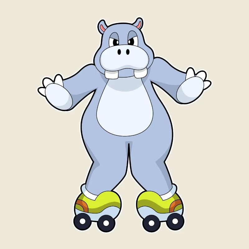 Patins à roulettes hippopotames