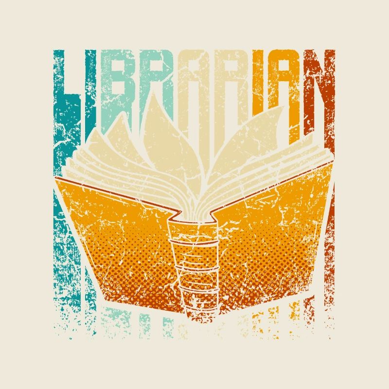 Retro vintage librarian