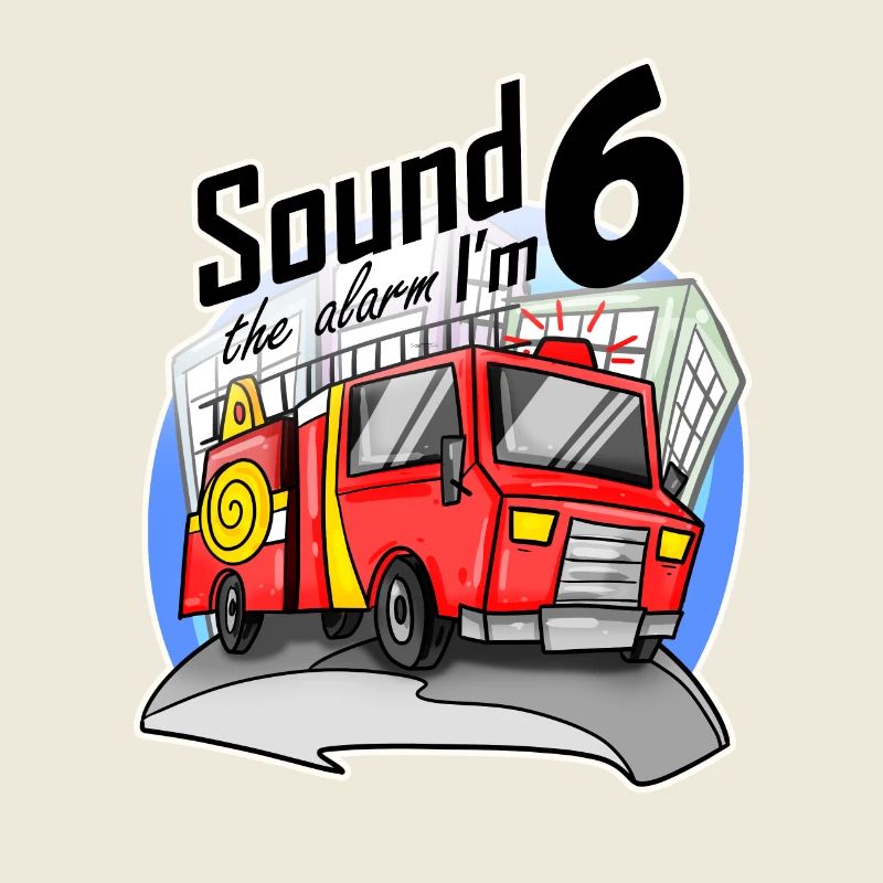 6 years old Young fire truck car