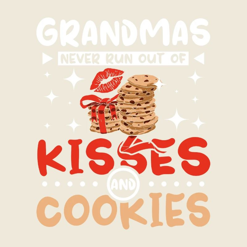 Grands-mère embrasse et biscuits