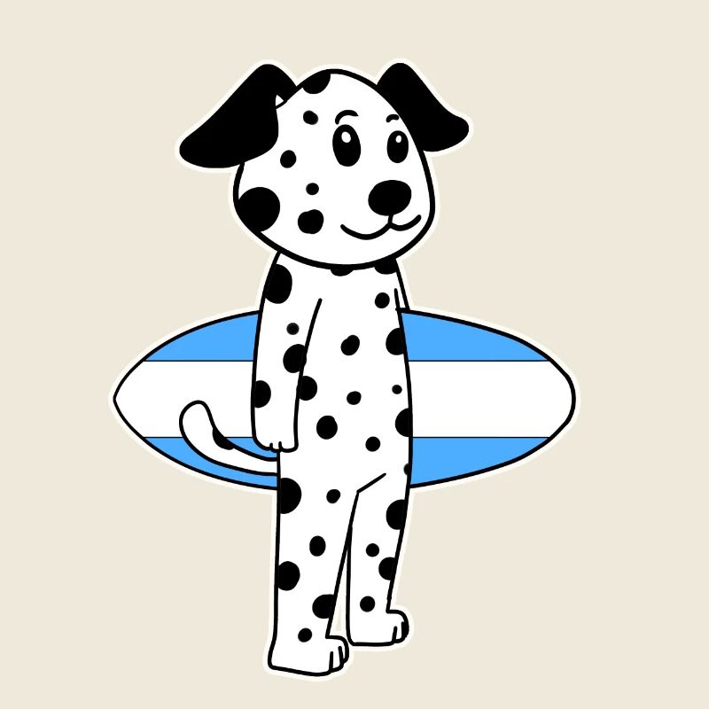 Surfboard Chien Dalmatien Surf Cadeau