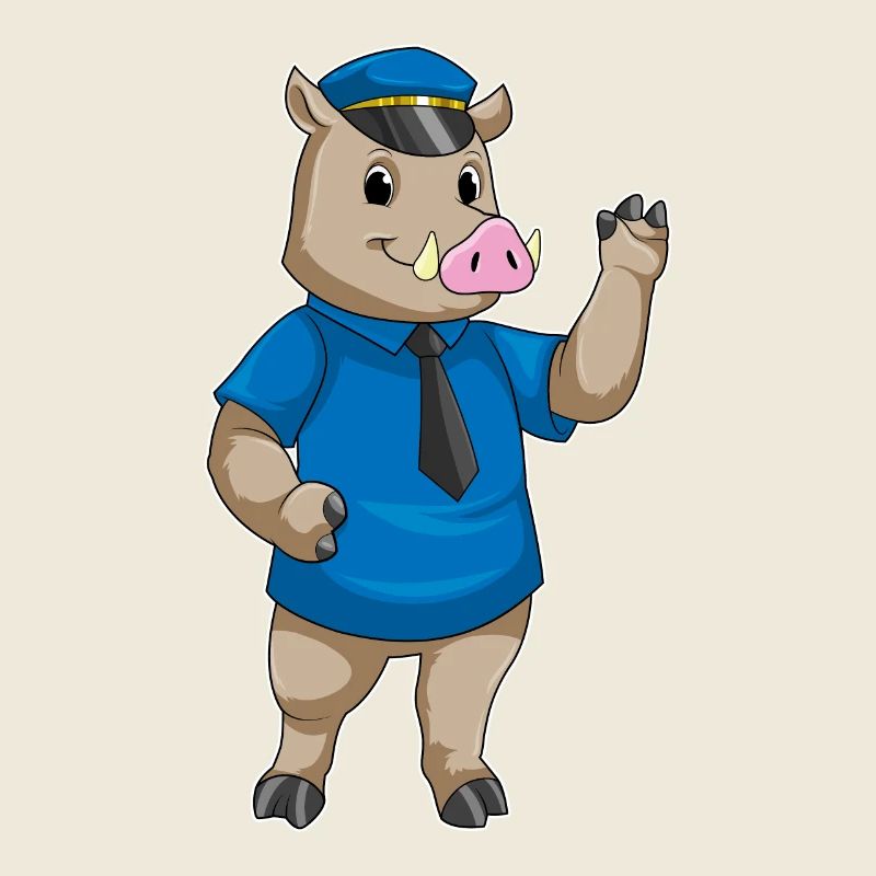Eber Polizist Polizeimütze Polizei