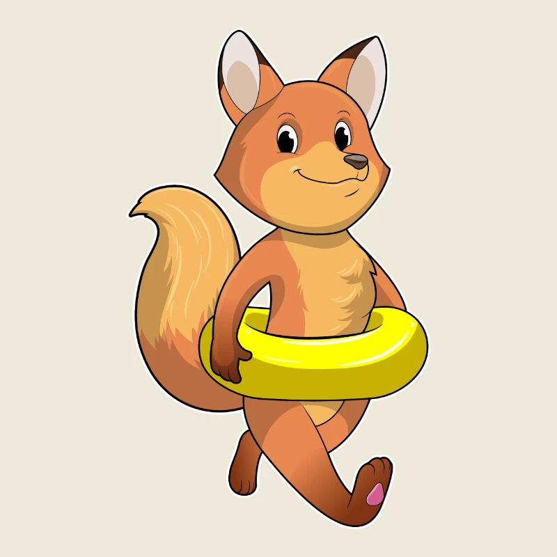 Renard avec bouée de sauvetage