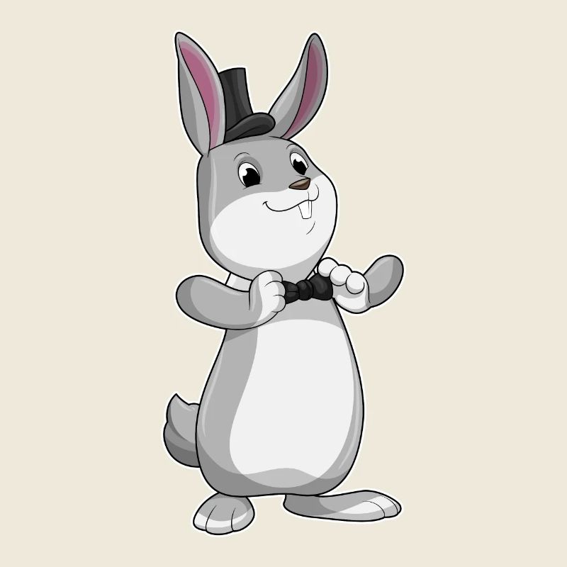 Lapin avec cylindre et arc
