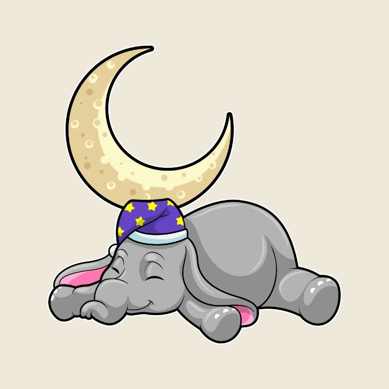 Éléphant avec lune