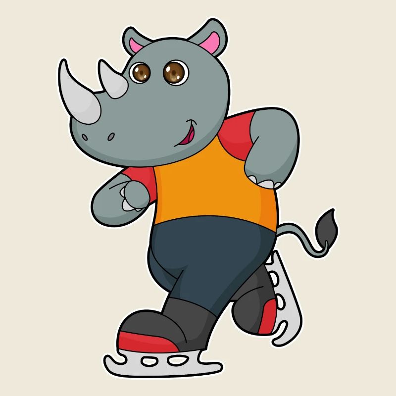 Nashorn Eislaufen Schlittschuhe