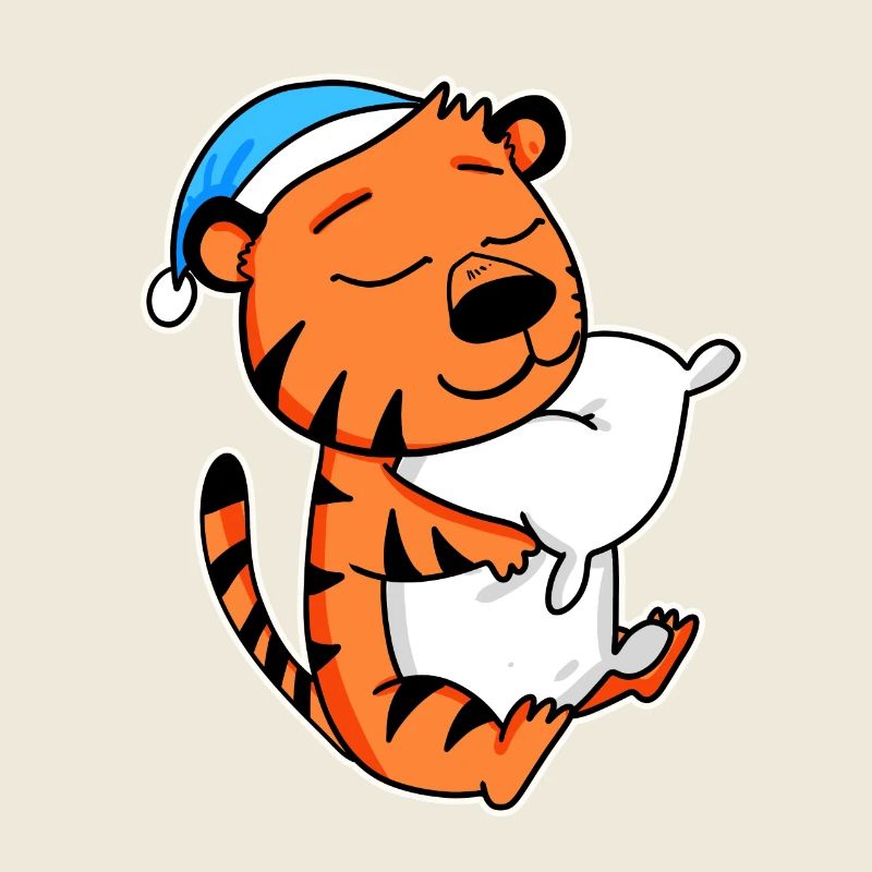 Tigre avec oreiller et bonnet de couchage