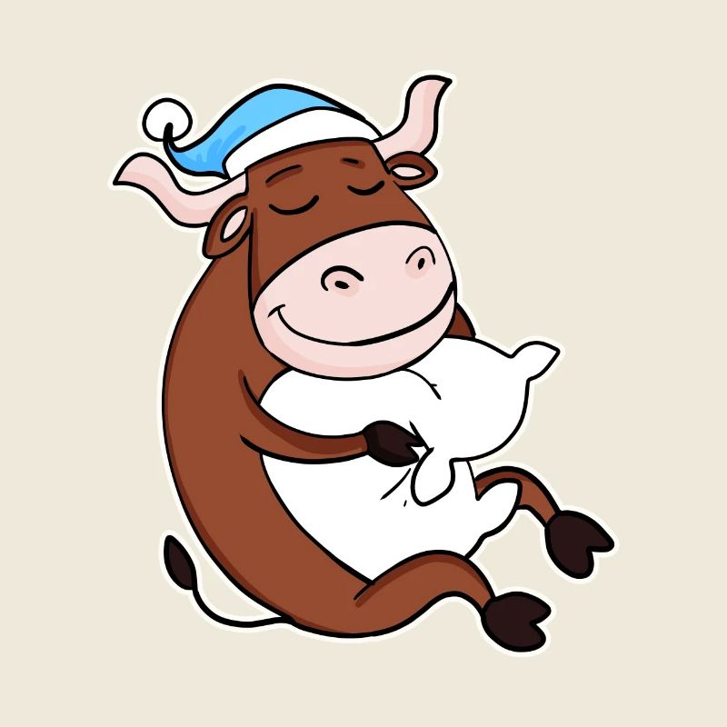 Bœuf avec oreiller et bonnet de couchage