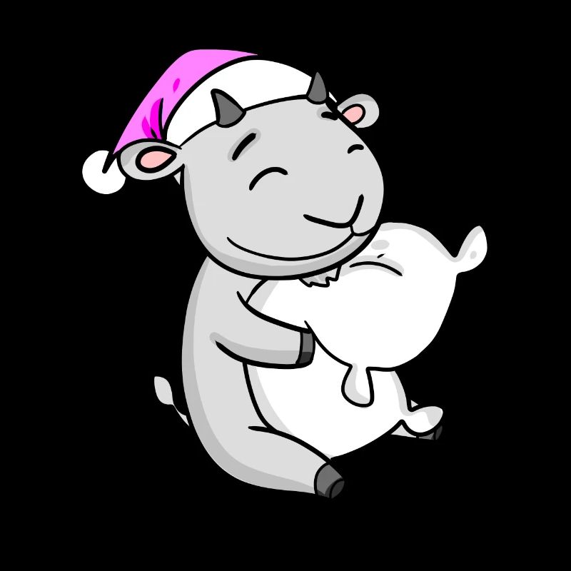 Goat with pillow and sleeping cap