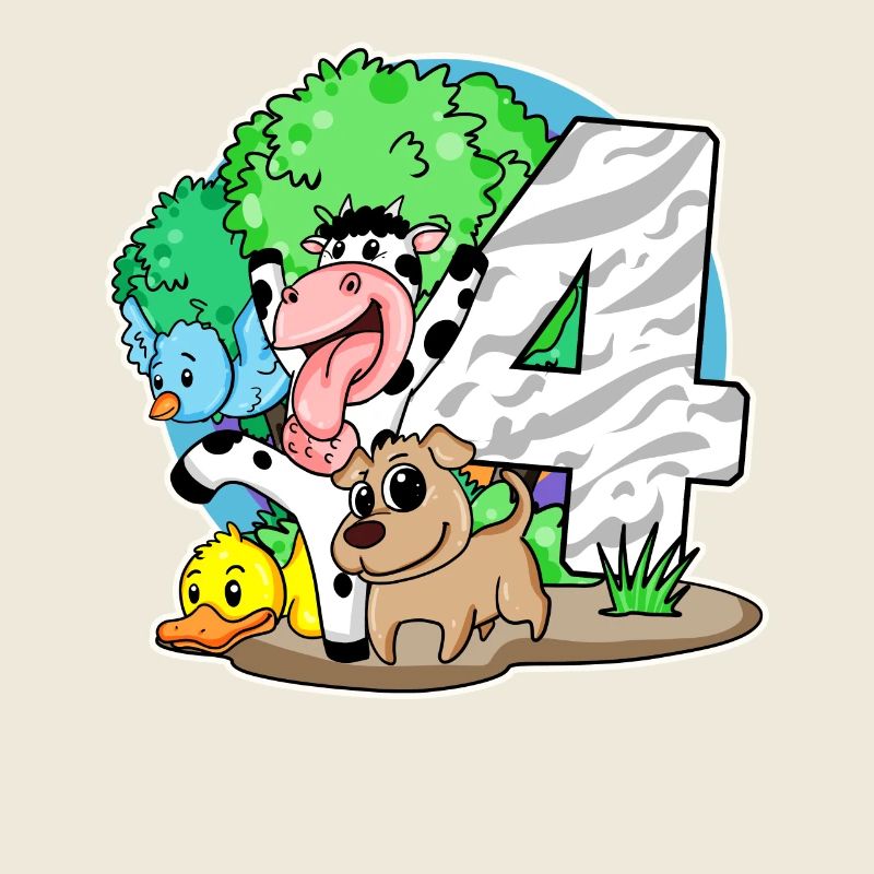 4ème anniversaire Animaux mignons 4 ans