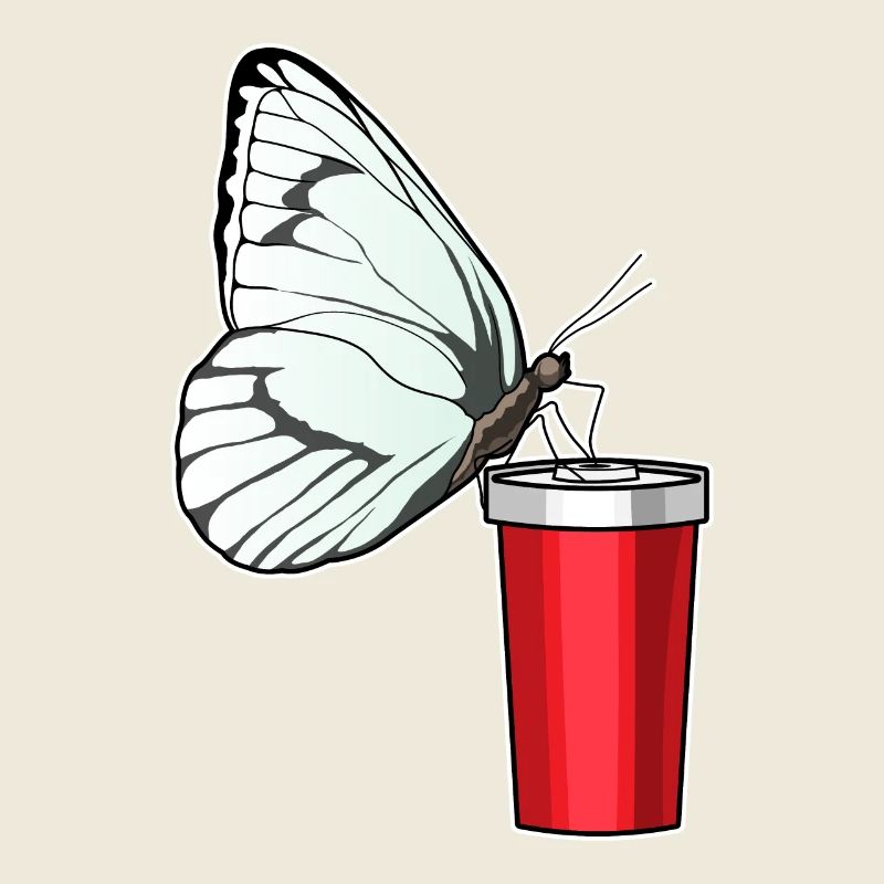 Tasse à boire papillon