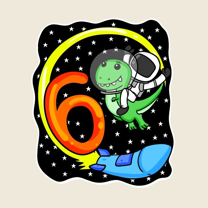 Young 6 years old dinosaur astronaut