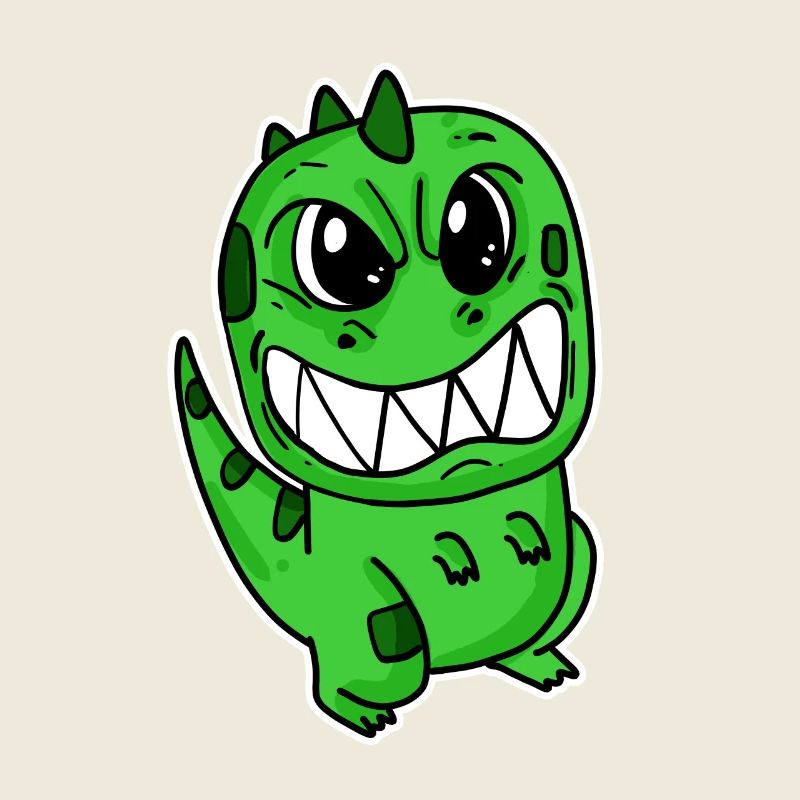 Petit dinosaure en colère